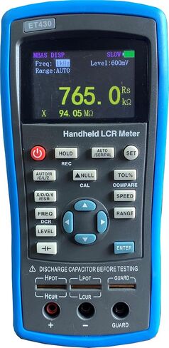 LCR Handheld Bridge LCR Meter capacitance Meter inductance Meter Test Frequency: 100Hz~100KHz, continuously Adjustable, 1Hz Step,ET433,Bule in Saudi Arabia