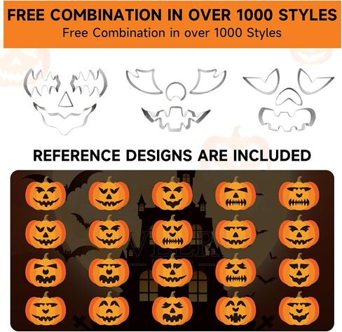 Shuttle Art 29PCS Halloween Pumpkin Carving Kit, 22 PCS Stainless Steel Pumpkin Carving Stencils with 4 Electronic Candles & 3 Carving Tools, Easy Safe Fun and Durable for Kids Adults Pumpkin Carving in Saudi Arabia