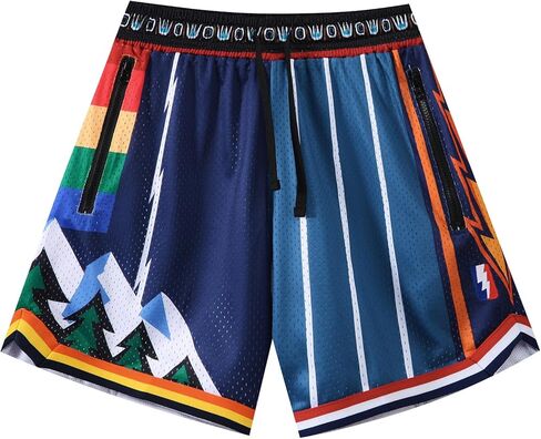 Men's Basketball Shorts Gym Athletic Short Mesh Double Layer Shorts with Zipper Pockets in Kuwait