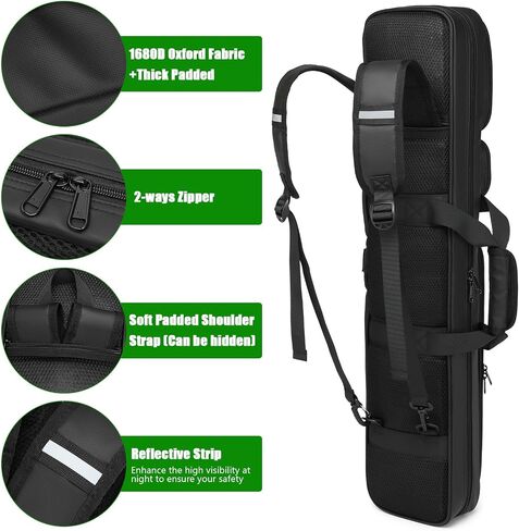 Pool Cue Case 4x4, Pool Cue Carrying Case Padded Pool Cue Bag - Holds 4 Butts and 4 Shafts, Multiple Accessory Pockets - Holds Multiple Pool Accessories in Saudi Arabia
