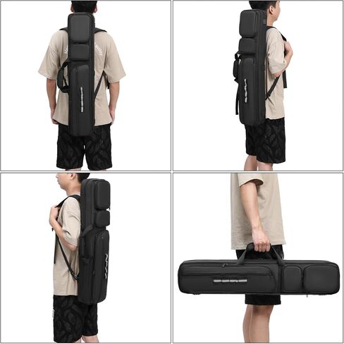 Pool Cue Case 4x4, Pool Cue Carrying Case Padded Pool Cue Bag - Holds 4 Butts and 4 Shafts, Multiple Accessory Pockets - Holds Multiple Pool Accessories in Saudi Arabia