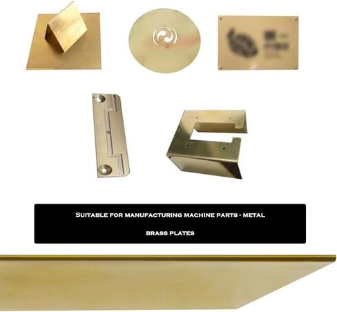 2Pcs H62 Solid Brass Sheet Plate 152mm x 152mm Thickness 1mm No Scratches Film Attached Brass Plates for Making Machinery Parts Gold in Saudi Arabia