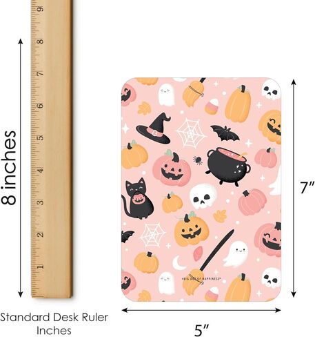 Big Dot of Happiness Pastel Halloween - Bingo Cards and Markers - Pink Pumpkin Party Bingo Game - Set of 18 in Saudi Arabia