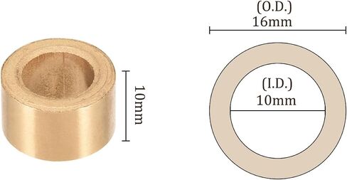 1pcs Sleeve Bearings - [25mm Bore Dia x 32mm OD x 20mm Length] Sintered Bronze Bushing for Industrial Equipment, Self-Lubricating, Gold Tone in Saudi Arabia