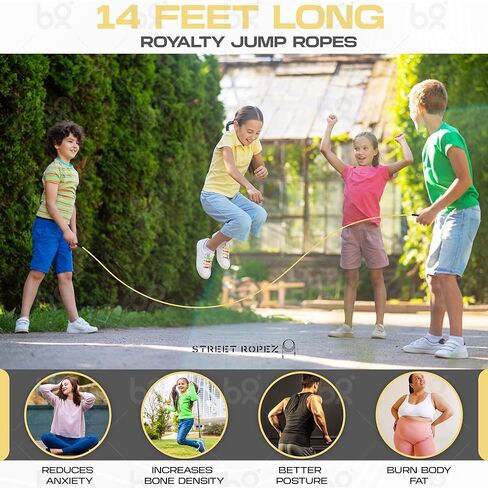 Royalty Double Dutch Jump Ropes (Set of 2), Perfect Length 14 Feet, Tangle-Free, Heavy Weight No Need for Doubling, For Beginning and Advanced Jumpers in Saudi Arabia