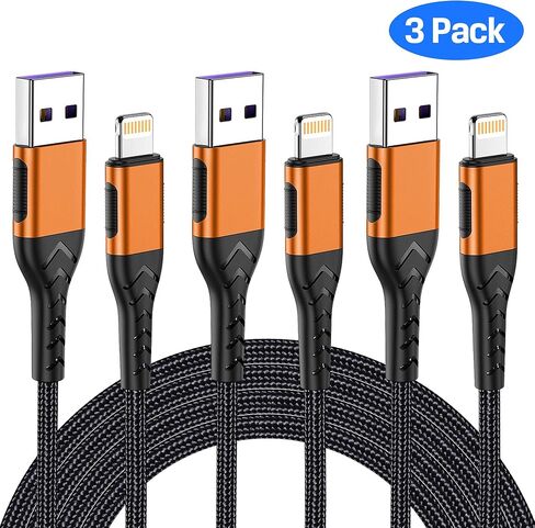 iPhone Charger, [Apple MFi Certified] 3Pack 6FT USB A Charger Cable to iPhone Fast Charger, Apple iPhone Charging Cable Cord Compatible iPhone 13/12/11 Pro Max Xs X XR 8 7 iPad iPod More(White) in Kuwait
