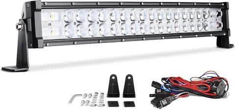 شريط إضاءة LED 42 بوصة منحني DWVO 600W صف ثلاثي 40000LM PCS شرائح مطورة LED ضوء عمل لمصابيح القيادة ضوء القوارب IP68 مقاوم للماء بقعة وفيضان كومبو شعاع شاحنة ضوء بار in Saudi Arabia