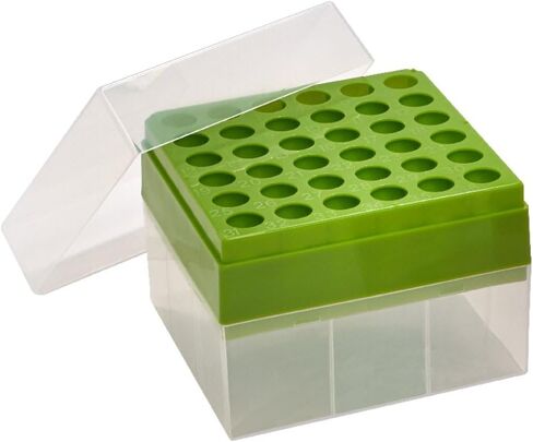 Caplugs Evergreen 240-6615-G3D Centrifuge Tube Storage Box. For 15 mL Centrifuge Tubes, 36 Places, Polypropylene, Green in Saudi Arabia