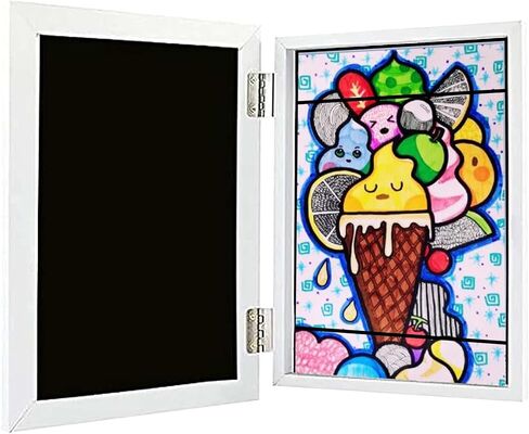 Kids Art Frame, Kids Art Frame Front Opening, Kids Art Frame Changeable, Great for Kids Drawings, Artworks, Children Art Projects, Schoolwork (White) in Saudi Arabia