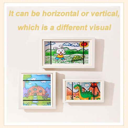 Kids Art Frame, Kids Art Frame Front Opening, Kids Art Frame Changeable, Great for Kids Drawings, Artworks, Children Art Projects, Schoolwork (White) in Saudi Arabia