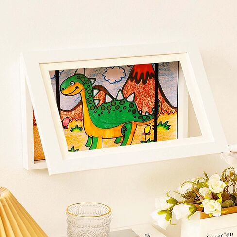 Kids Art Frame, Kids Art Frame Front Opening, Kids Art Frame Changeable, Great for Kids Drawings, Artworks, Children Art Projects, Schoolwork (White) in Saudi Arabia