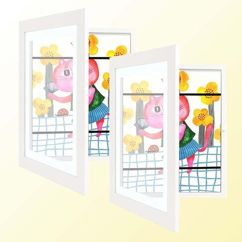 Kids Art Frame, Kids Art Frame Front Opening, Kids Art Frame Changeable, Great for Kids Drawings, Artworks, Children Art Projects, Schoolwork (White) in Saudi Arabia