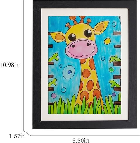 إطار فني للأطفال باللون الأسود من AWNR: مجموعة من 4 إطارات عمل فنية قابلة للتغيير بفتحة أمامية مقاس 8.5 × 11 مع بساط للمشروعات الفنية للأطفال ورسومات العمل المدرسي وإطارات صور معلقة على الحائط للمكتب المنزلي in Kuwait