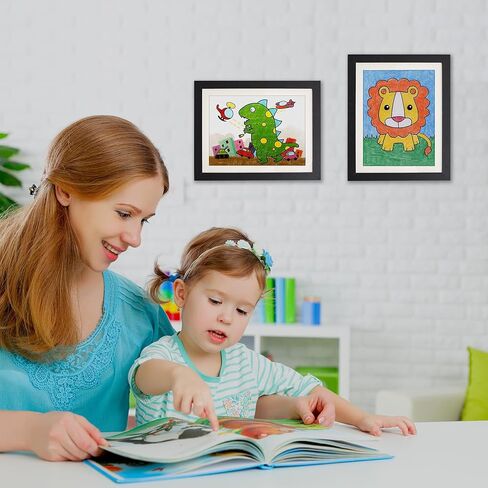 إطار فني للأطفال باللون الأسود من AWNR: مجموعة من 4 إطارات عمل فنية قابلة للتغيير بفتحة أمامية مقاس 8.5 × 11 مع بساط للمشروعات الفنية للأطفال ورسومات العمل المدرسي وإطارات صور معلقة على الحائط للمكتب المنزلي in Kuwait