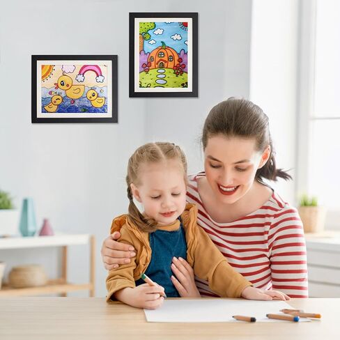 إطار فني للأطفال باللون الأسود من AWNR: مجموعة من 4 إطارات عمل فنية قابلة للتغيير بفتحة أمامية مقاس 8.5 × 11 مع بساط للمشروعات الفنية للأطفال ورسومات العمل المدرسي وإطارات صور معلقة على الحائط للمكتب المنزلي in Kuwait