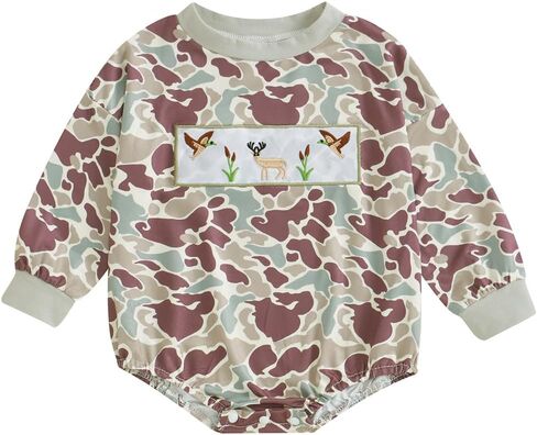 بوديكوكو صيد البط ملابس الطفل الرضع طفل بنين بنات Camoflage المطرزة مالارد بطة البلوز رومبير in Kuwait