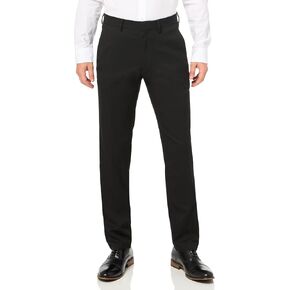 Kenneth Cole Reaction Men's Slim Fit Solid Performance Dress Pant, Black, 30W x 29L