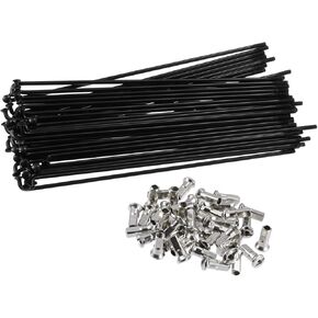 ACROPIX 40pcs Bicycle Carbon Steel Spokes 12G Bike Spoke 160mm Length with Nipples for Most Bicycle Black Car Parts