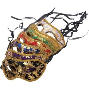 SEWACC Masquerade Masks Vintage Antique Masks Masquerade Carnival Masks Venetian Mardi Gras Party Masks 12pcs Random Color
