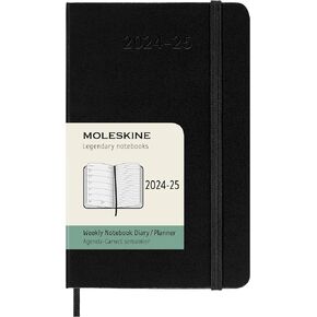 Moleskine Classic 18 Month 2024-2025 Weekly Horizontal Planner, Pocket (3.5" x 5.5"), Black, 208 pages