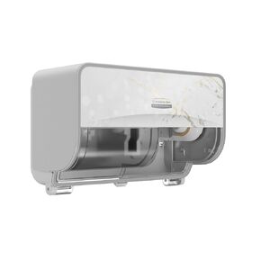 ICON Coreless Standard Roll Horizontal Toilet Paper Dispenser 2 Roll (58732), with Cherry Blossom Design Faceplate, 7.9" x 12.4" x 6.42" (Qty 1)