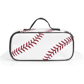 Baseball Pen Holder Case Brush Pot Stationery Multifunction Pen Container Large Capacity Storage Pouch with Zipper Birthday Gifts Pen Box for Women Men