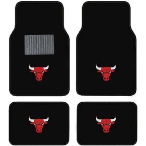 Newly Released Licensed Chicago Bulls Embroidered Logo Carpet Floor Mats. Wow Logo on All 4 Mats.