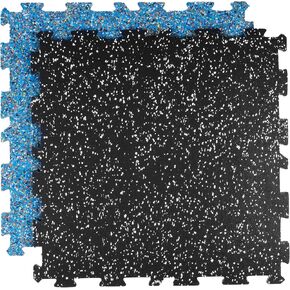 Nisorpa 0.6'' Thick Rubber Exercise Equipment Mats, 6 Tiles Gym Floor Mat Interlocking Rubber Mats for Floor Gym with EPDM Rubber Granule Bottom, 20x20 in (White Dots)