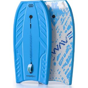 WOOWAVE Bodyboard 41 بوصة للأطفال والكبار، لوح الجسم مع EPS Core، سطح XPE، قاع أملس HDPE، يأتي مع مقود معصم ملفوف لجميع مستويات ركوب الأمواج in Kuwait