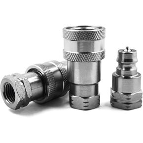 2 sets 1/4" NPT Thread ISO 7241-A Hydraulic Quick Connect Coupling Coupler