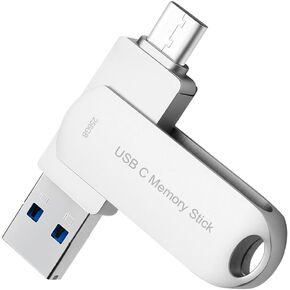 Flash Drive 256GB for Phone, HUNPINS USB C Thumb Drive 170M/S Hight-Speed, Multi Port Memory Stick Compatible Android Phone/Tablet and PC (Black)