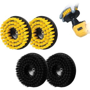 4 Packs Replacement Brush Heads for Mellif Spin Scrubber, 2-Pack 4.5’’ & 2-Pack 5.6’’ Hard Bristle Brush, Multi-Surface Cleaning, Easy Installation