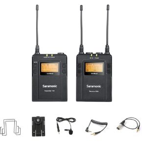 Saramonic UwMIC9 96-Channel Digital UHF Wireless Dual Lavalier Microphone System, Includes 2x TX9 Bodypack Transmitter and RX9 Portable Receiver