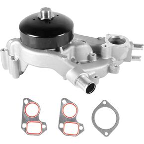 AW6009 Professional Water Pump Kit with Thermostat & 2pcs Metal Gaskets Fits for Yukon，Silverado，Tahoe，Suburban，Sierra 1500 4.8L 5.3L 6.0L Automobile Professional Water Pump