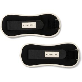 Pvolve 1.5lb Ankle Weights for Home Workouts - Black with Bone Accents- Strength Training to Sculpt and Tone Your Body, Legs and Core - Home Fitness Equipment for a Quick Exercise