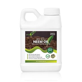 100% Pure Cold Pressed Concentrated Neem Oil for Indoor and Outdoor Plants and Vegetable (16 fl oz)