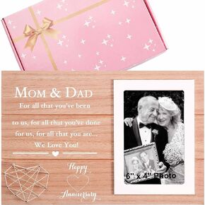 Anniversary - Happy Wedding Gift for Mom and Dad-Picture Frame Gift for Parents-For All That You're Been to Us, For All That You've Done for Us-Marriage Photo Frame Gift for Mother and Father