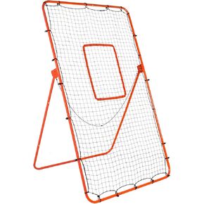 Volleyball Rebounder Net - 4x7ft with 5 Adjustable Angle for Throwing and Pitching Practice,Baseball, Softball and Lacrosse