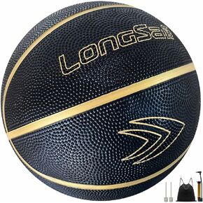 Kids Youth Adults Size 3/4/5/7 Basketball, 22.5"/25.5"/27.5"/29.5" Leather/Rubber Basketballs with Pump for Indoor Outdoor, Beach and Pool Water