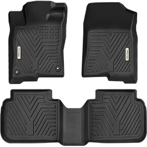 YITAMOTOR Floor Mats Compatible with 2012-2015 Honda Civic, Black All-Weather Custom Fit Front 1st & 2nd Row Floor Liner Set