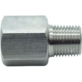 1 Piece 1/8" BSPT Male Pipe to M10 x 1 Female Metric Gauge Sensor Adapter Stainless Steel 304