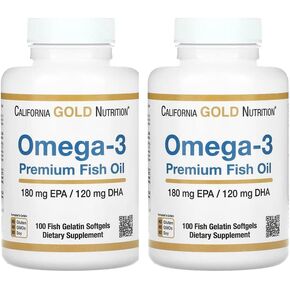 زيت السمك الفاخر أوميجا 3 من California Gold Nutrition، تركيبة مركزة مع EPA وDHA، دعم لملف الدهون الأمثل والجهاز المناعي، خالي من الغلوتين، غير معدل وراثيًا، 100 كبسولة هلامية من جيلاتين السمك in Saudi Arabia