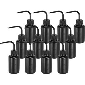 PATIKIL 12 Pcs Wash Bottle, 150ml 5oz Plastic Succulent Watering Bottle Lash Tattoo Rinse Wash Bottle with Narrow Mouth for Plant Eyelash Extensions Irrigation Lab RV Gap Cleaning, Black