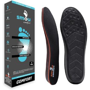 SMOUCOMFORT - Gel Insoles for Women and Men | Great Cushioning & Heel Rest | Memory Foam Inserts for Shoes | Everyday Use | Work or Sports Boots | Men's Size 8-8.5 / Women's Size 10-10.5 US (29,2 cm)