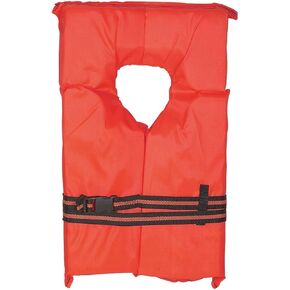 Kemp USA Type 2 PFD Life Jacket for Adults - Lightweight & Adjustable Adult Life Jacket with Buckle Closure - Orange