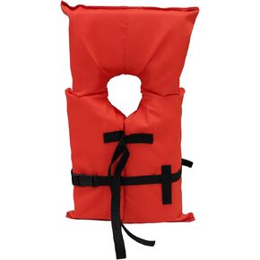 سترة نجاة Kemp USA Type 2 PFD للبالغين - سترة نجاة خفيفة الوزن وقابلة للتعديل للبالغين مع إغلاق بإبزيم - برتقالي in Kuwait