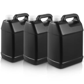 6 Pcs 1 Gallon Plastic Jug with Lids Square Empty Storage Containers Plastic Jar Containers for Water Sauces Soaps Detergents Liquids Cleaning Solutions(Black)