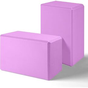 2024 Yoga Blocks 2 Pack, EVA Foam Yoga Block Supportive Latex-Free, Non-Slip Exercise Blocks, Yoga Accessories for Pilates, Meditation, Balance, Stretching and Deep Poses