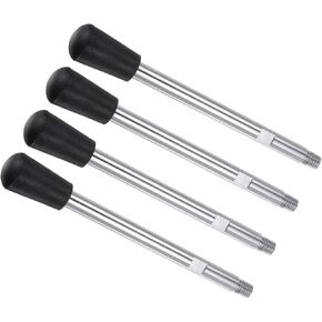 Revolving Crank Clamping Handle, M12 Male Thread 210mm Length, Chrome Plated Long Arm Handwheel Handle Knob Black - (Applications: for Lathe Machinery), 4-Pieces