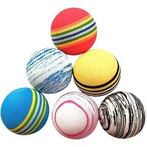 12-Pack Practice Golf Balls, 42mm EVA Rainbow Foam Golf Balls, Practice Golf Balls for Backyard, with Realistic Feel and Limited Flight for Indoor or Outdoor Use…